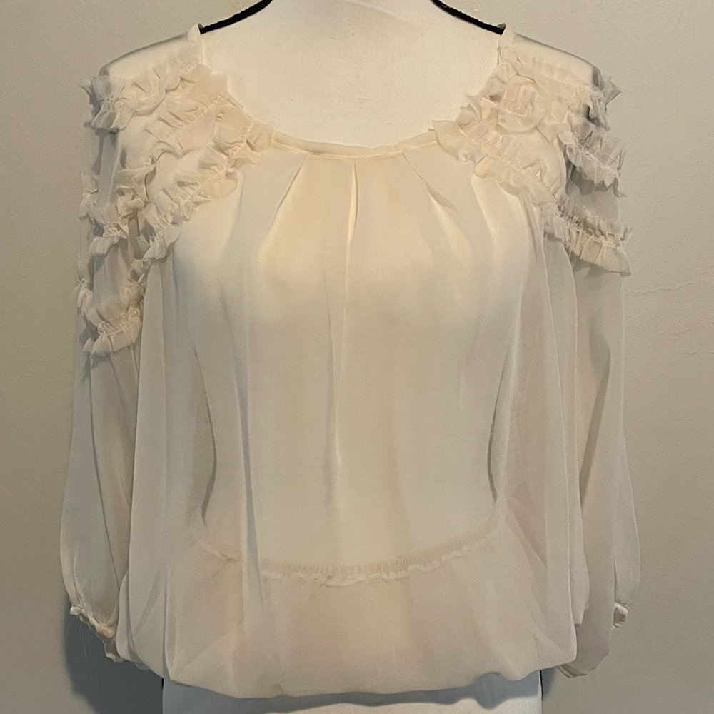 Ivory See Through Blouse